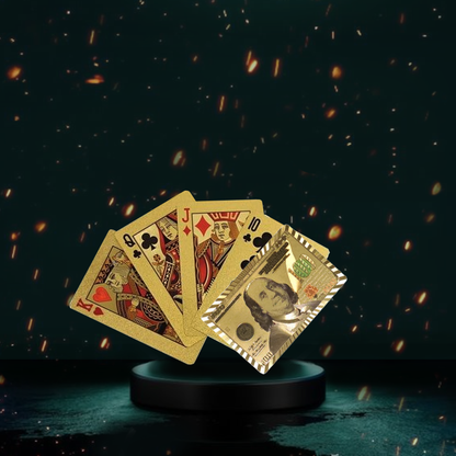 Premium Playing cards Deck 100$ gold