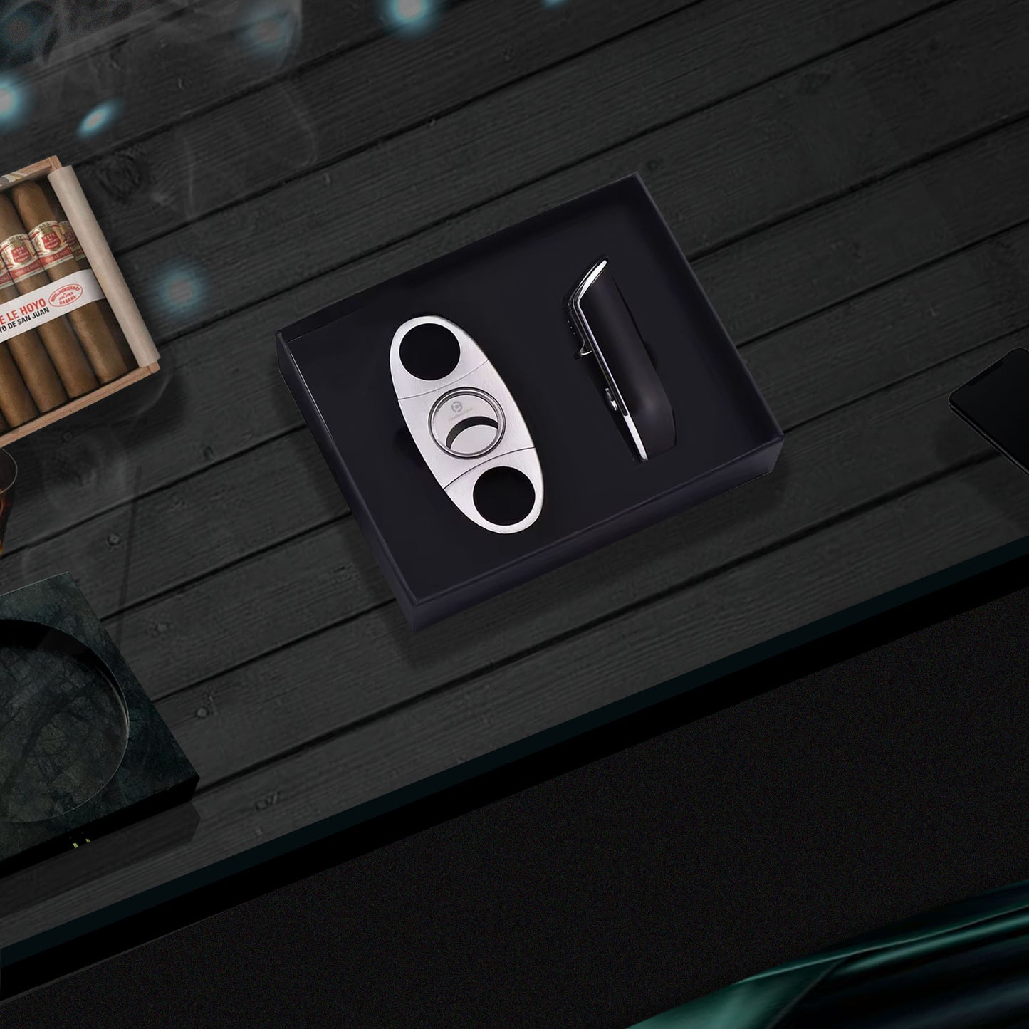 Cigar Lighter And Cutter Set