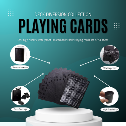 Premium Playing cards Deck Frosted Full Black