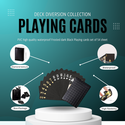 Premium Playing cards Deck Frosted Black