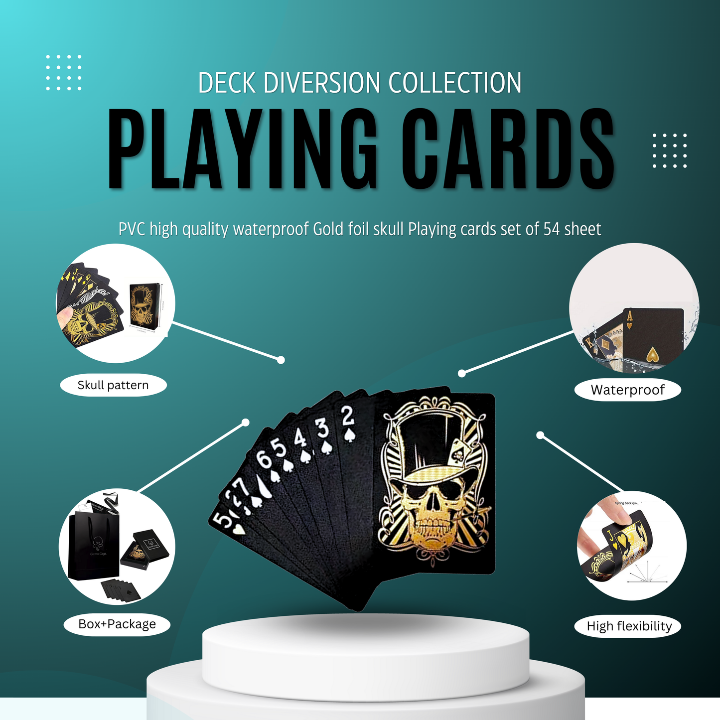 Premium Playing cards Deck Magician skull